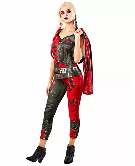 Harley Quinn Jumpsuit-kostyme til dame - Suicide Squad 2, Størrelse: X-Small, bilde 3