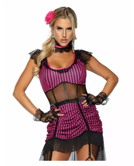 Sexy saloon girl-kostyme for kvinner, Størrelse: Medium (40-42), bilde 3