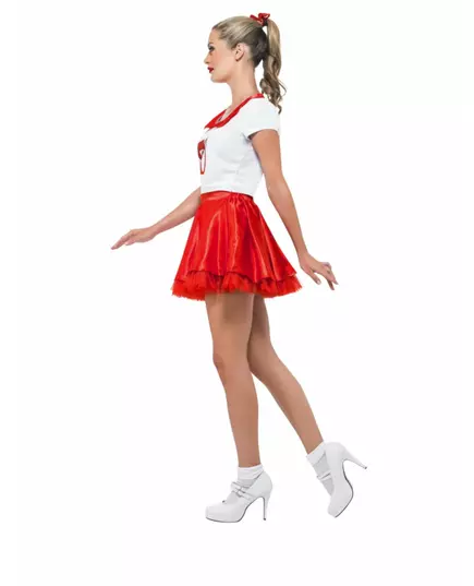 Grease Cheerleader-kostyme til kvinner, Størrelse: Medium, bilde 3