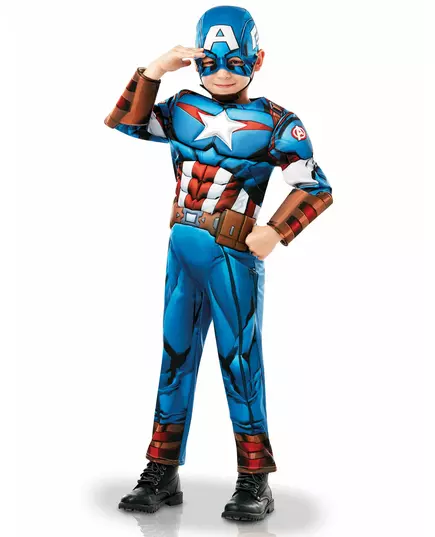 Deluxe Captain America animated series costume for boys, Size: 5-6 years (110 to 116 cm), image 3