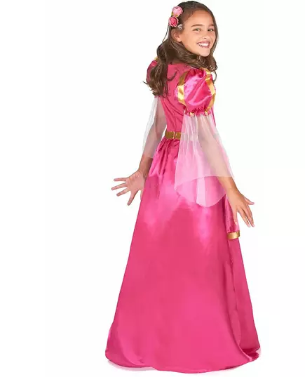 Rosa middelalderprinsessekostyme til jenter, Størrelse: 4–6 år (110–120 cm), bilde 3