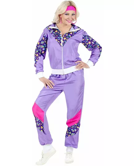 Women's 80s tracksuit costume, Size: Large, image 3
