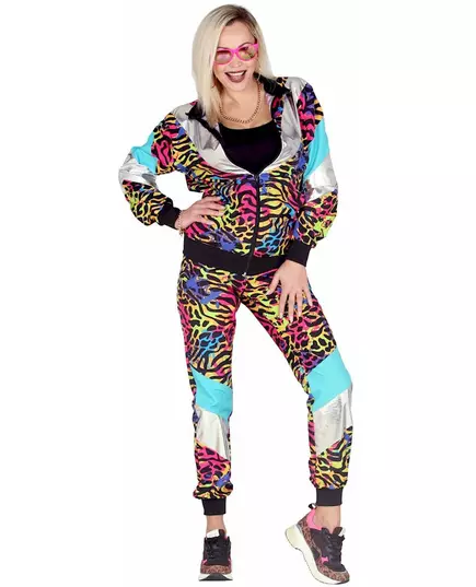 Adult multi-colored animal print tracksuit costume, Size: Medium, image 3
