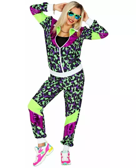 Plus size neon leopard print tracksuit costume, Size: X-Large, image 3