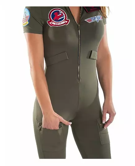 Voksen Top Gun jumpsuit-kostyme, Størrelse: Large, bilde 3