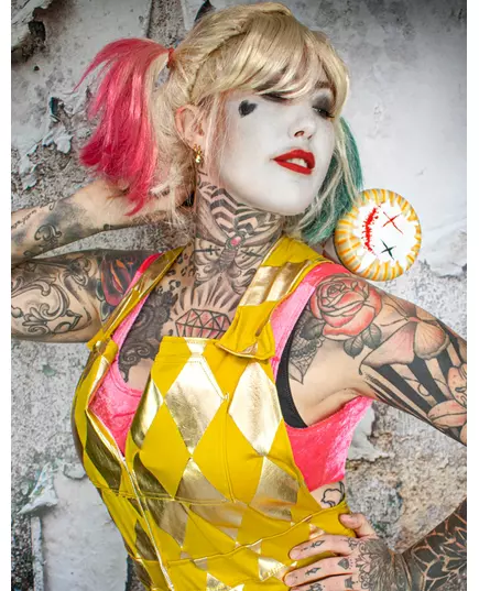 Harley Quinn Birds of Prey gullfarget jumpsuit til dame, Størrelse: X-Small, bilde 3