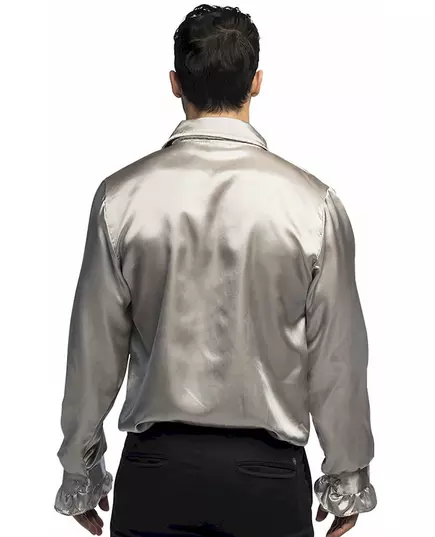 Men's silver disco shirt, Size: Large (52/54), image 4