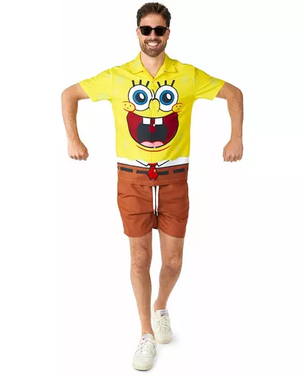 Suitmeister Voksen Svampebob Firkant Sommerkostyme, Størrelse: Medium (EU 48-50), bilde 4