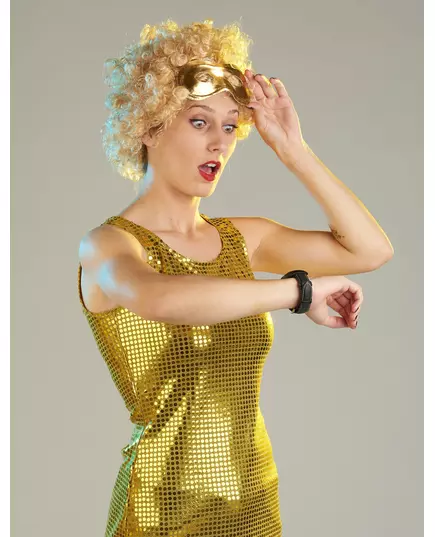 Women's Gold Sequin Disco Costume, Size: X-Large, image 4