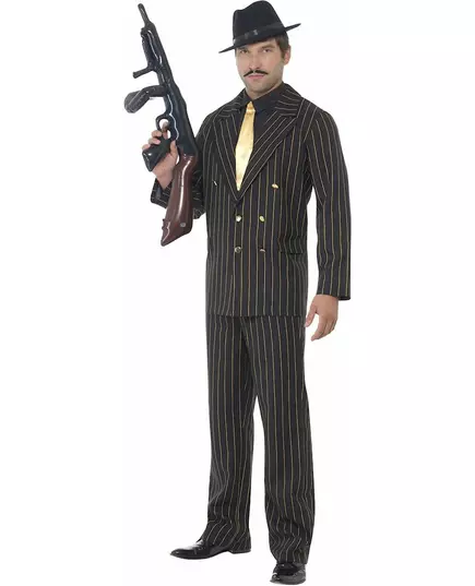 Men's striped Charleston gangster costume, Size: Large, image 4