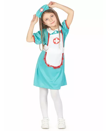 Green nurse costume for girls, Size: 10-12 years (130-140 cm), image 4
