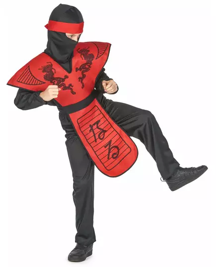 Rød drage ninja-kostyme til gutter, Størrelse: 10–12 år (130–140 cm), bilde 4