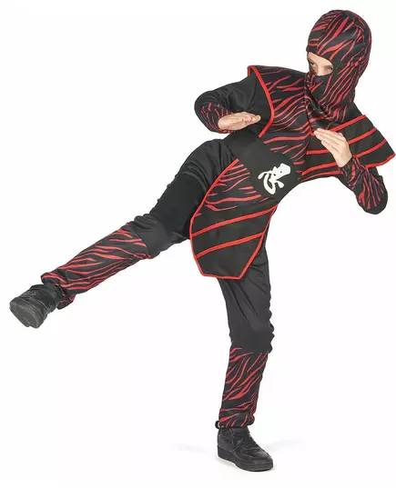 Rødt vill ninja-kostyme til gutter, Størrelse: 10–12 år (130–140 cm), bilde 4