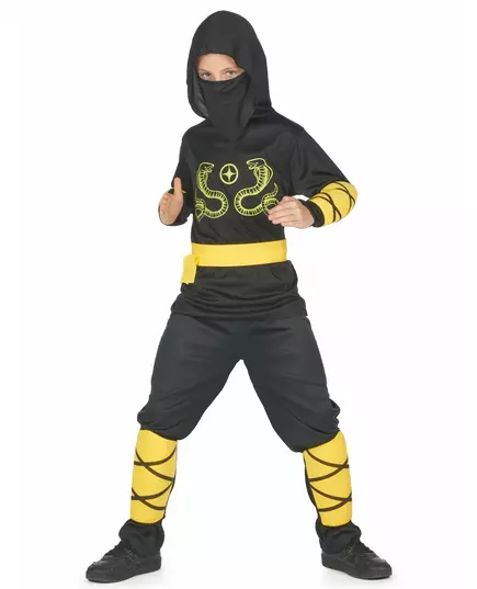 Svart og gult ninjakostyme til gutter, Størrelse: 7–9 år (120–130 cm), bilde 4