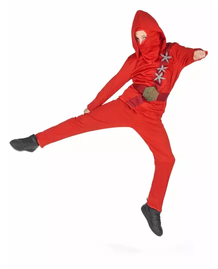 Red ninja star costume for boys, Size: 7-9 years(120-130 cm), image 4