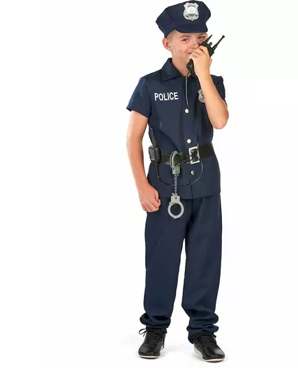 Children's short-sleeved police officer costume, Size: 4-6 years (110-120 cm), image 3