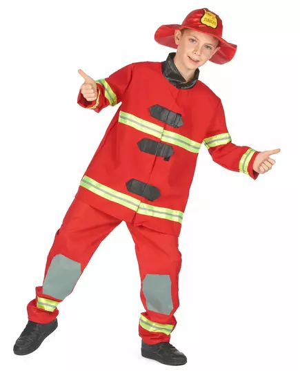 Red firefighter costume for children, Size: 7-9 years (120-130 cm), image 4
