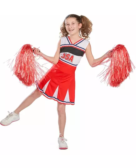 USA cheerleader-kostyme til jenter, Størrelse: 10–12 år (142–148 cm), bilde 4