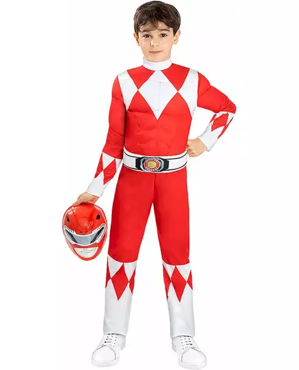 Red Muscle Power Ranger Costume for Kids, Size: 5-6 years (M), image 3