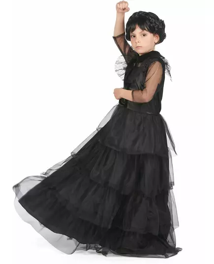 Gothic ball gown costume for girls, Size: 7-9 years (120-130 cm), image 3