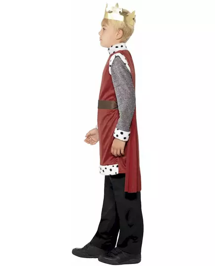 Medieval king costume for boys, Size: 10-12 years (145/158 cm), image 4