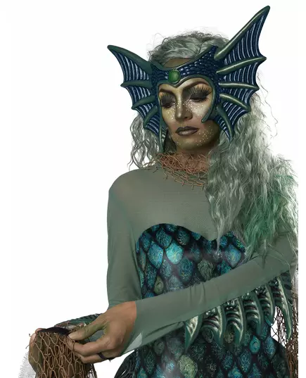 Deluxe evil mermaid costume for women, Size: X-Small (36/38), image 4