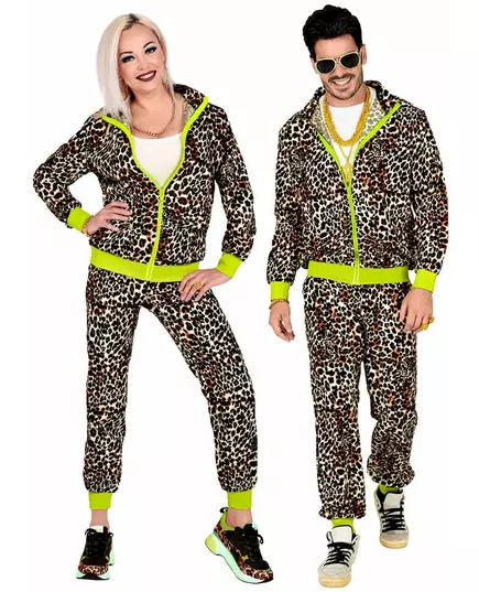 80-talls leopard treningsdraktkostyme for voksne, Størrelse: Large, bilde 4