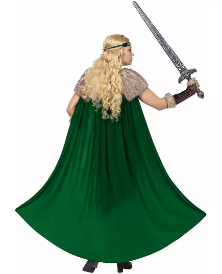 Vikingkostyme i pels med kappe til dame, Størrelse: Medium, bilde 4