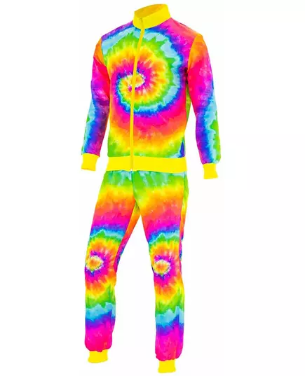 Neon Tie and Dye-treningsdrakt for voksne, Størrelse: Medium, bilde 3