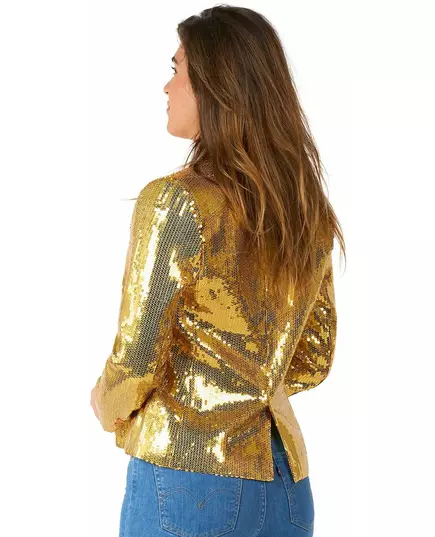 Suitmeister women's gold sequin blazer jacket, Size: Medium (EU 40-42), image 3