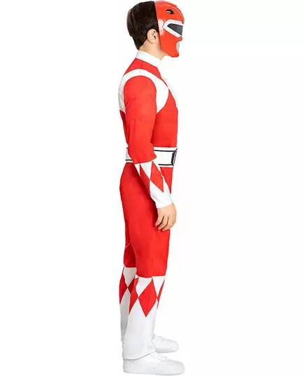 Red Muscle Power Ranger Costume for Kids, Size: 5-6 years (M), image 4