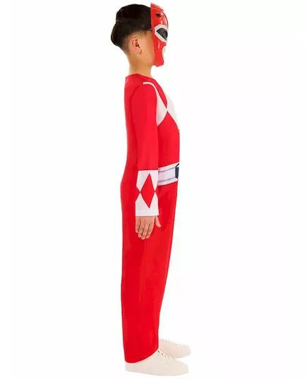 Klassisk rødt Power Ranger-kostyme til barn, Størrelse: 7–8 år (122 – 128 cm), bilde 4