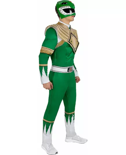 Grønt Power Ranger-kostyme for voksne, Størrelse: X-Large, bilde 4