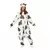 Svart og hvitt ku-jumpsuit-kostyme for voksne, Størrelse: M(48-50)