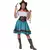 Blå rutete cowgirl-kostyme for kvinner, Størrelse: Medium/Large