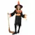 Orange and black witch costume for girls, Size: 7-9 years (120-130 cm)