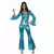 Women's shiny blue disco costume, Size: X-Large