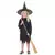 Svart heksekostyme til jenter Halloween, Størrelse: 7–9 år (120–130 cm)