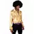 Men's gold disco shirt, Size: X-Large (54/56)
