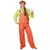 Fluorescerende oransje jumpsuit-kostyme for voksne, Størrelse: Small