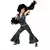 Black shiny disco costume for girls, Size: 12-14 years (152 cm)