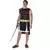 Black and gold Roman gladiator costume for men, Size: X-Large