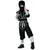 Black and silver ninja costume for boys, Size: 7-9 years (120-130 cm)