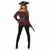 Women's luxury burgundy pirate shirt, Size: Small