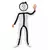 Barnas Stickman-maskekostyme, Størrelse: 5–6 år (105–121 cm)