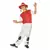 Red firefighter dog costume for children, Size: 4-6 years (110-120 cm)