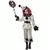 This Halloween, transform into a sinister retro clown! This sinister clown costume for children consists of a top, pants, a collar, a belt, a hat, and a mask (wig, saw, gloves, and shoes not included). The long-sleeved top is beige with retro circus motif, Size: М 8-10 years(140 cm)