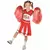 Rødt USA cheerleader-kostyme til jenter, Størrelse: 13–14 år (140–160 cm)