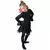 Black vampire costume with red collar for girls, Size: 3-4 years(90-104 cm)