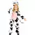 Children's cow costume, Size: 3-4 years (110 cm)